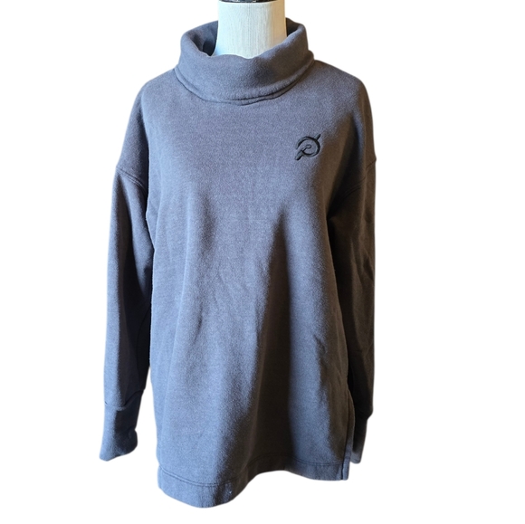 Peloton Sweatshirt Women's Medium Gray Grey Funnel Neck Pullover - Picture 3 of 7